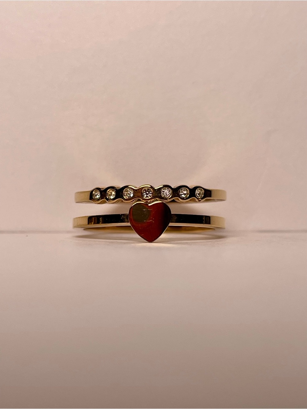 Rose Gold Stacked Heart Ring